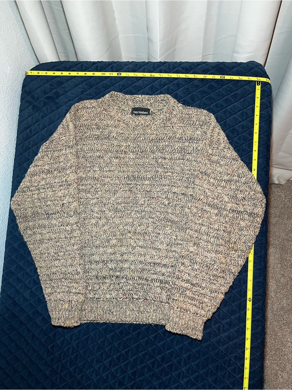 Vintage Tony Lambert Men's Marled Comfy Crewneck Sweater